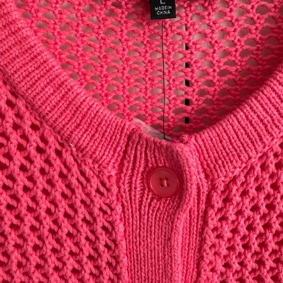 New TOCCIN Hot Pink Knit Sweater. Size: L - Picture 9 of 11